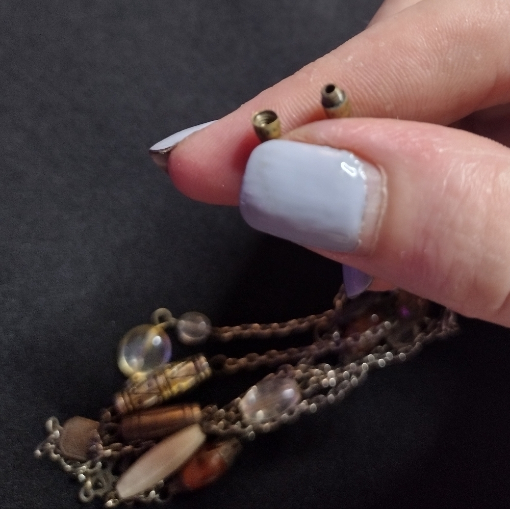 Vintage Multi-strand Beaded Charm Necklace - Picture 8 of 10